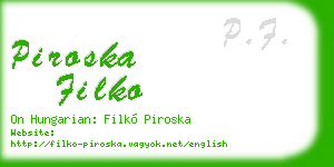 piroska filko business card