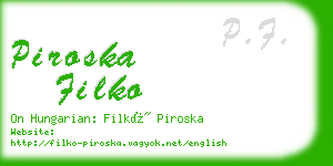 piroska filko business card